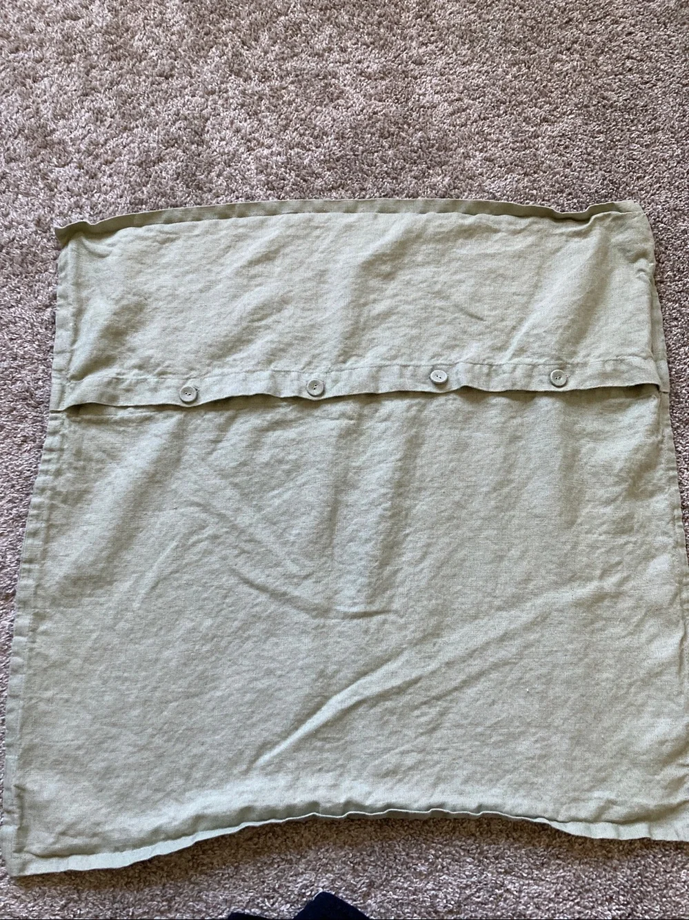 Ikea Aina 100% Linen Euro Square 2 Pillow shams covers Sage Green Minimalist